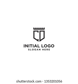 letter CD logo icon template