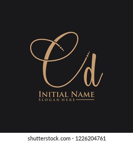 Letter Cd Logo. Initial Letter Design Vector Luxury Colors