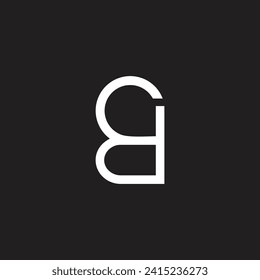letter cd loop geometric logo vector 