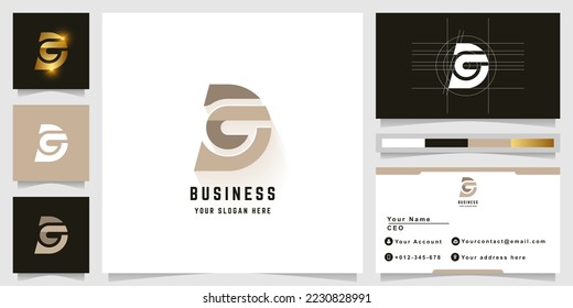 Letter cD or sD monogram logo with business card design