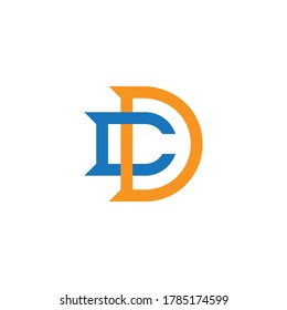 letter cd simple colorful geometric overlap logo vector