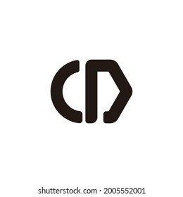 letter cd simple geometric line logo vector