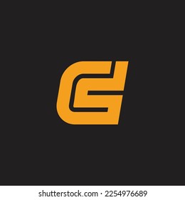 letter cd simple geometric line logo vector 