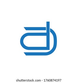 Buchstabe cd, einfaches, verlinktes geometrisches Symbol, Vektorsymbol