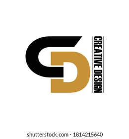 Letter CD simple logo design vector