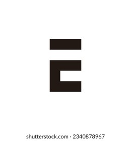 Letter cE Ec c E square geometric symbol simple logo vector