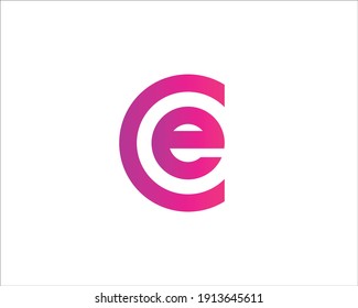 letter ce and ec logo design vector template