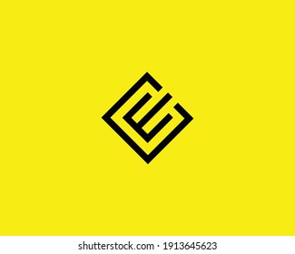 plantilla vectorial de diseño de logotipo ce y ec de letra