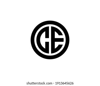 letter ce and ec logo design vector template