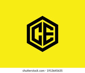 plantilla vectorial de diseño de logotipo ce y ec de letra