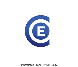plantilla vectorial de diseño de logotipo ce y ec de letra