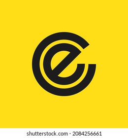 Plantilla vectorial de diseño de logotipo CE y CE de carta