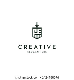 Letter CE Guard Shield Creative Business Logo