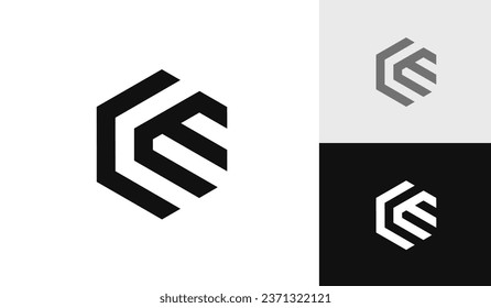 Logo-Design von Letter CE Hexagon
