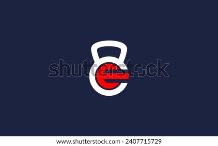 letter ce with kettlebell logo icon design vector design template inspiration