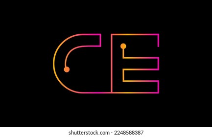 Letter CE logo design. CE logo monogram design vector