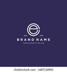 plantilla vectorial de diseño del logotipo CE de letra