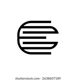 letter ce logo simple geometric line vector