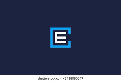 letter ce with square logo icon design vector design template inspiration