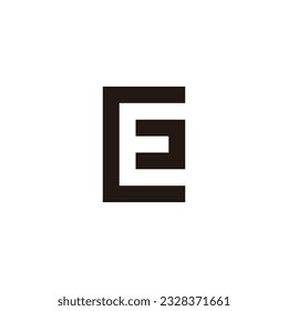 Letra CE cuadrado, símbolo geométrico único vector logotipo simple