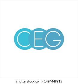 Letter CEG logo. Circle Symbol. Sign Icon. Vector Eps 10.