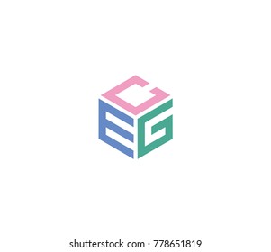 Letter CEG logo template. logo with three letters CEG