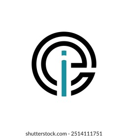 Logotipo de la letra CEI simple, limpio y elegante