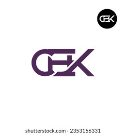 Diseño de logotipo de monograma CEK para carta