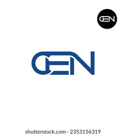 Diseño de logotipo de monograma CEN carta