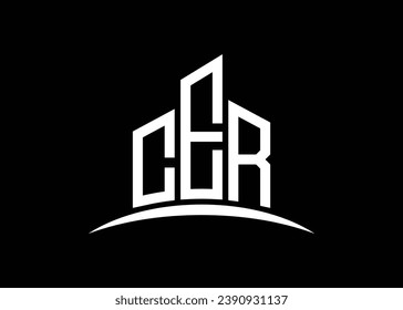 Letter CER building vector monogram logo design template. Building Shape CER logo.