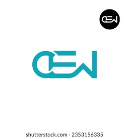 Diseño de logotipo de monograma CEW Carta