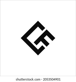 Letter CF in black vector logo
