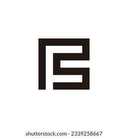 Letter CF FC C F square geometric symbol simple logo vector