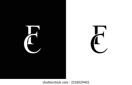 letter cf and fc logo design vector template
