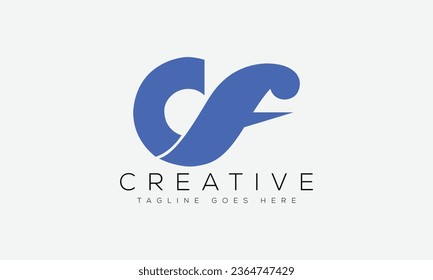 Plantilla de diseño de logotipo CF de carta ilustración vectorial