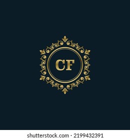 Letter CF logo with Luxury Gold template. Elegance logo vector template.