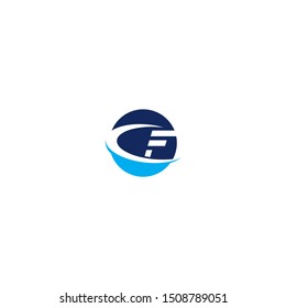 Letter CF logo with swoosh shape icon design company. CF logo illustration vector template.