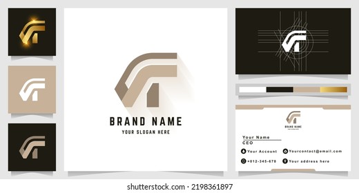 Letter CF or NT monogram logo with business card design