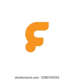 letter cf simple geometric curves cute logo vector 