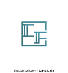 Letter CF Square Creative Abstract Business Logo