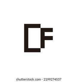Letra CF símbolo geométrico cuadrado símbolo simple vector