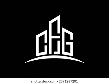 Letter CFG building vector monogram logo design template. Building Shape CFG logo.