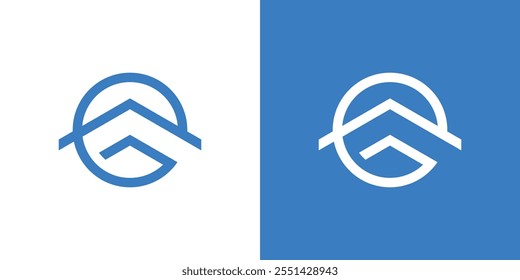 Letter CG with circle house logo icon design vector design template inspiration
