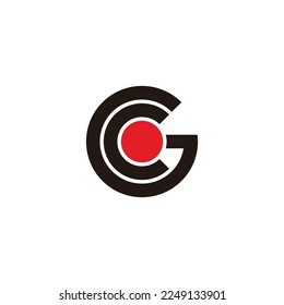 letra cg círculo redondo línea de movimiento geométrico vector