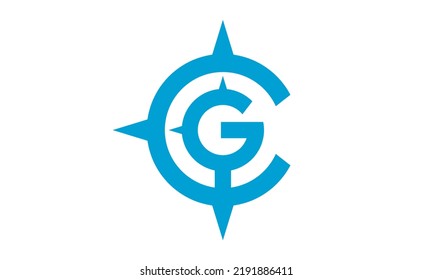 letter CG with compass logo  vector design symbol illustration sign icon design idea