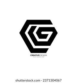 Letter Cg or Gc creative modern shape typography monogram logo design