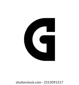 Letter Cg or Gc new negative space modern monogram logo