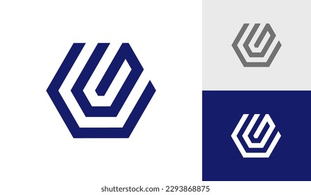 Letter CG initial hexagon monogram logo design