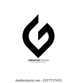 Letter Cg initial typography branding with leaf shape monogram logo
