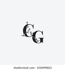 letter CG leaf icon logo design concept, floral logo icon sign. Vector illustration